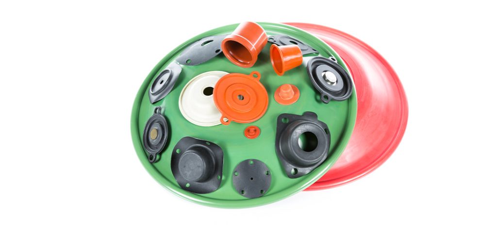 A selection of diaphragms used in high performance valves and actuators.